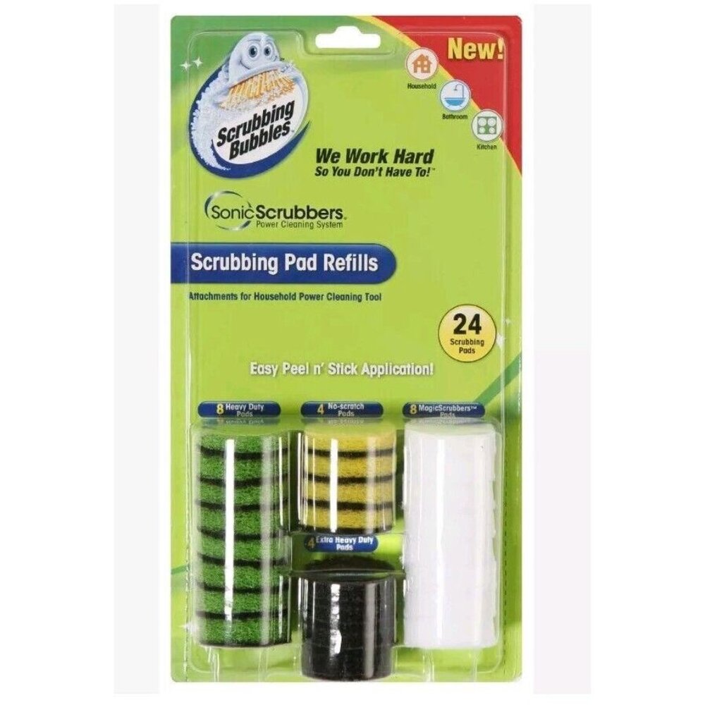 Scrubbing Bubbles Sonic Scrubbers Scrubbing Pad Refills Pack 24 count